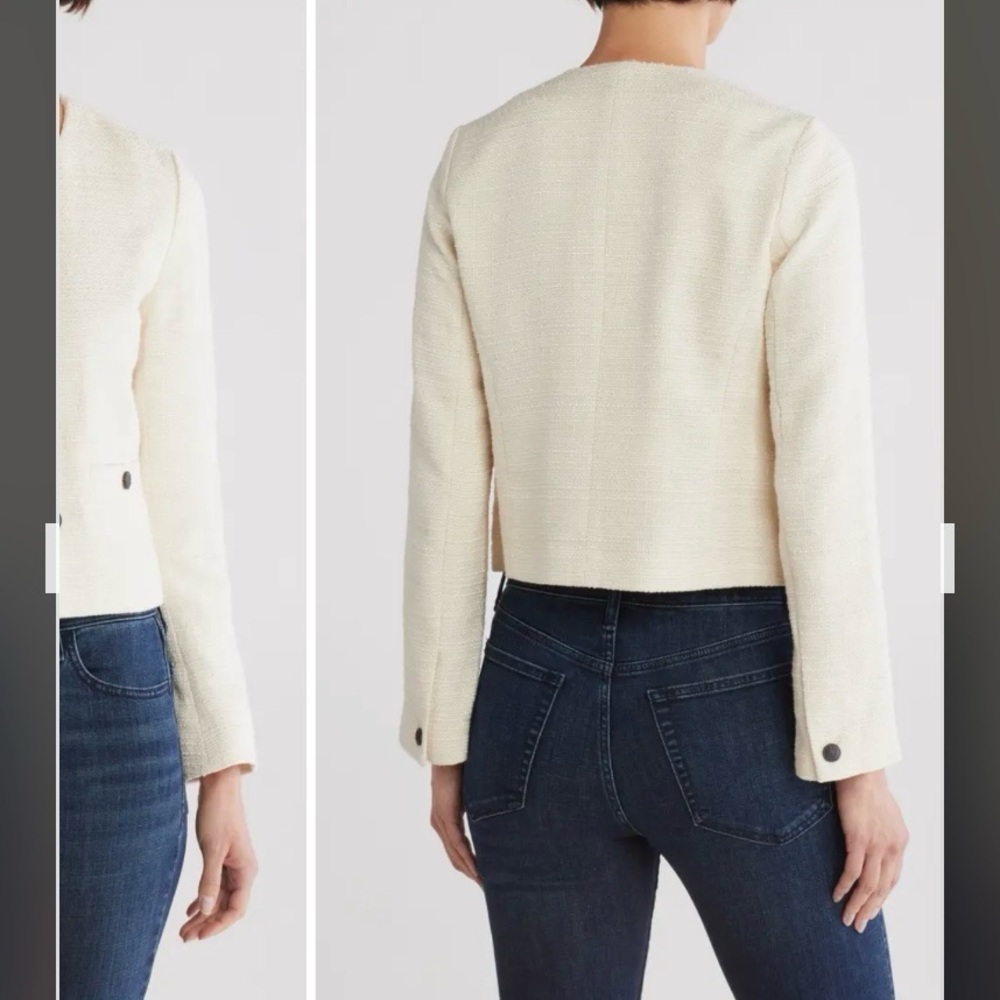 rag & bone Amaya Crop Jacket in Ivory Size 10 - Picture 3 of 9